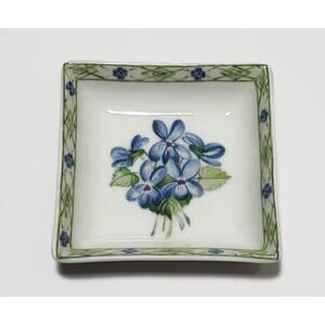 Violettes Anne De Solages Porcelain De Paris France Small Trinket Tray
